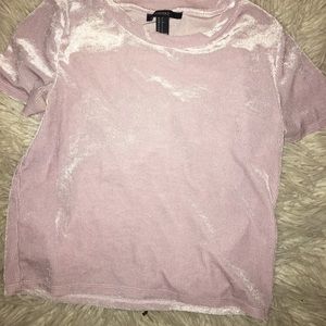 BABY PINK VELVET TEXTURED CRIP TOP